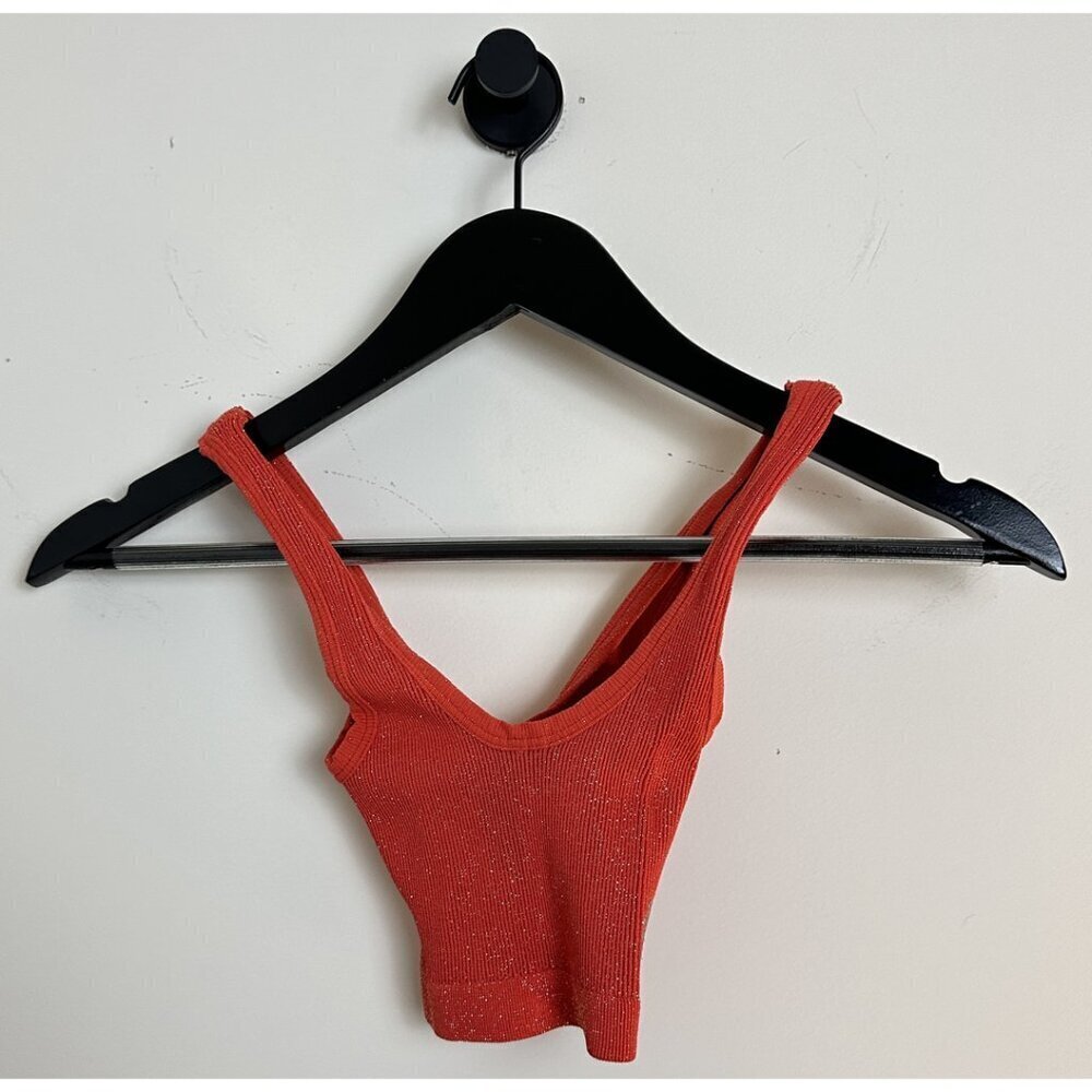Free People Movement Glitter Cami In Hot Red Size X-Small